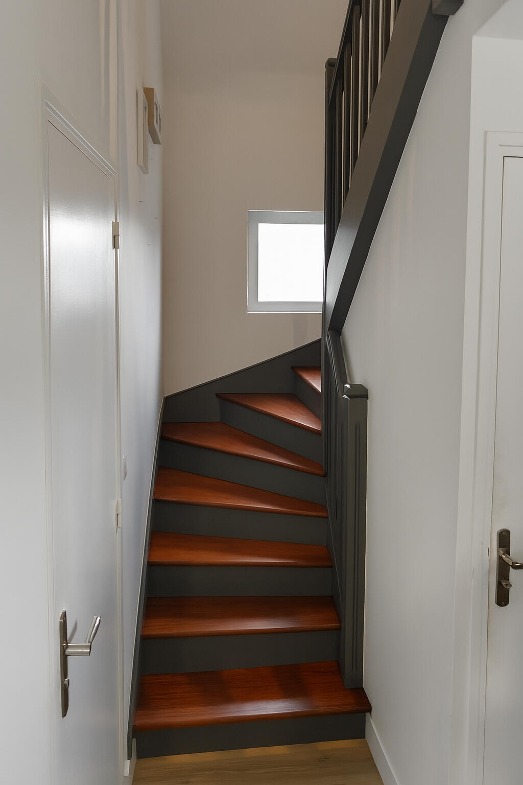 Stairs stained & painted